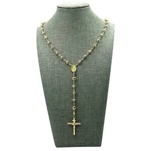 14K Tri-Tone Gold Large Rosary (18368)
